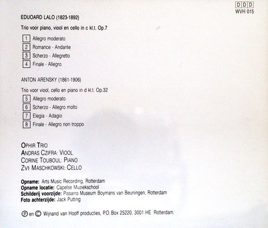 Ophir Trio : Lalo/Arensky Pianotrio's (CD, Album, Comp)