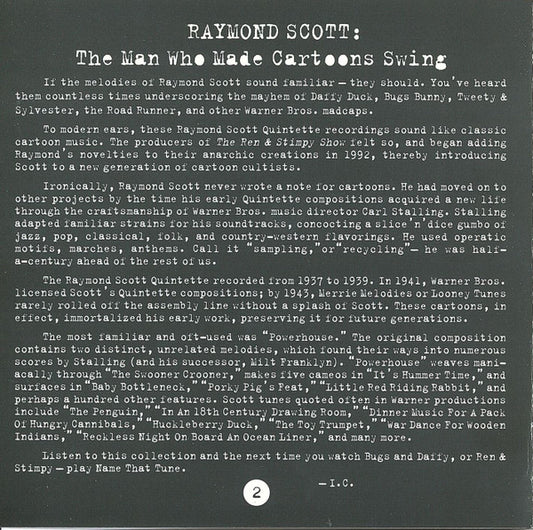 Raymond Scott : The Music Of Raymond Scott - Reckless Nights And Turkish Twilights (CD, Album, Comp)