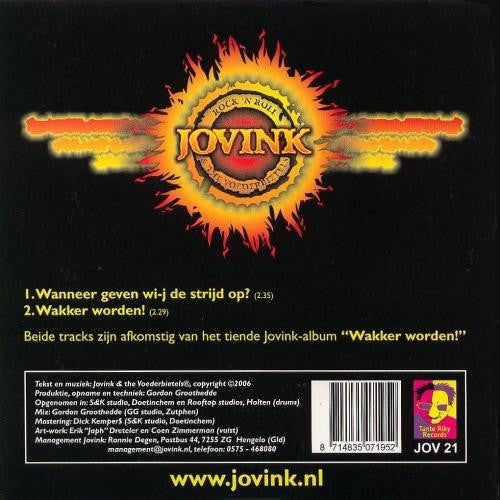 Jovink & De Voederbietels : Wanneer Geven Wi-j De Strijd Op? (CD, Single, Car)