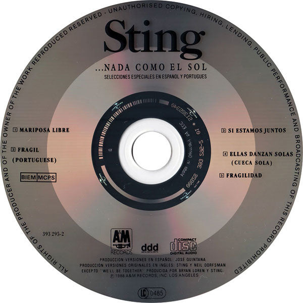 Sting : ...Nada Como El Sol (Selecciones Especiales En Espanol Y Portugues) (CD, MiniAlbum, RE)