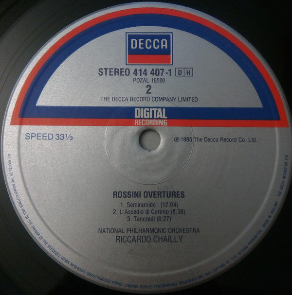 Gioacchino Rossini, National Philharmonic Orchestra, Riccardo Chailly : Ouvertures = Ouvertures = Ouvertüren Vol. 2 = Folge 2 (LP)