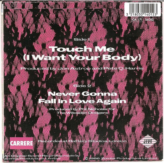 Samantha Fox : Touch Me (I Want Your Body) (7", Single)