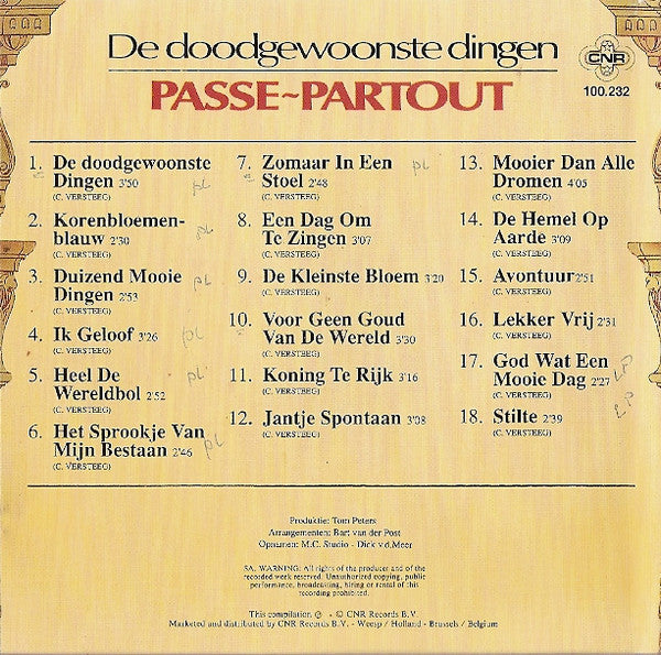 Passe-Partout : De Doodgewoonste Dingen (CD, Comp)