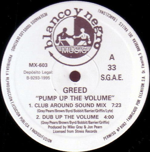 Greed : Pump Up The Volume (12")