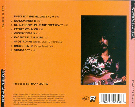Frank Zappa : Apostrophe (') (CD, Album, RE, RM)