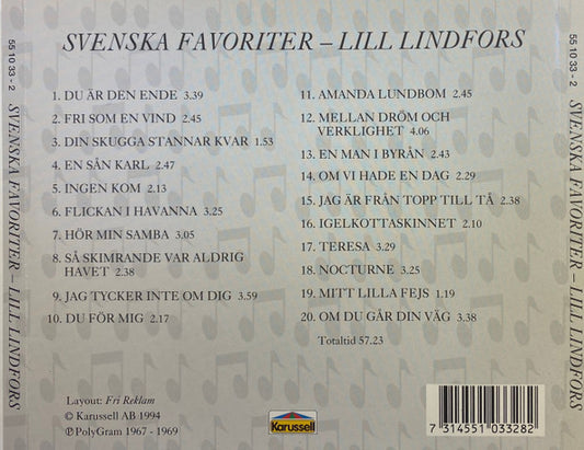 Lill Lindfors : Svenska Favoriter (CD, Comp)