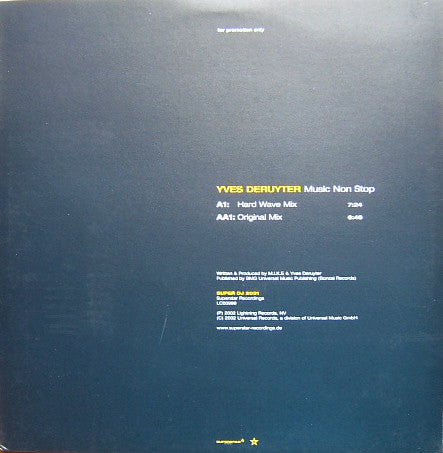 Yves Deruyter : Music Non Stop (12")