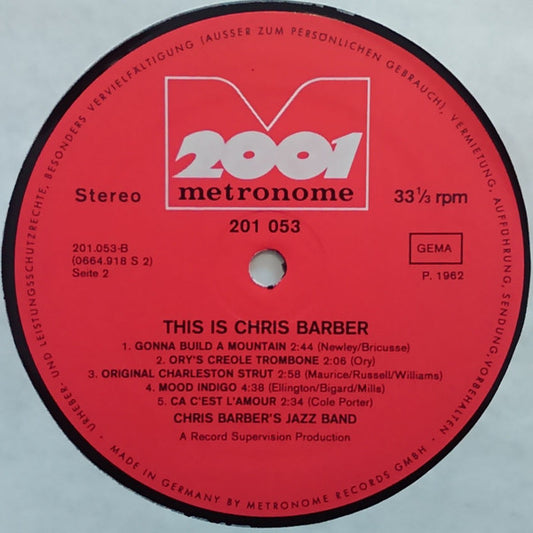 Chris Barber's Jazz Band : This Is Chris Barber (LP, Comp)