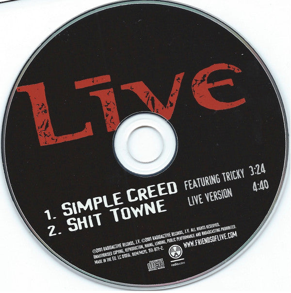 Live Featuring Tricky : Simple Creed (CD, Single)