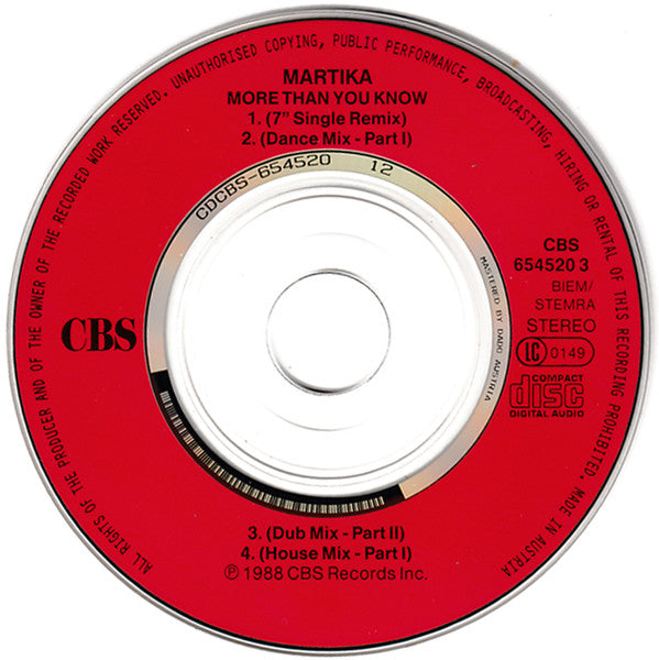 Martika : More Than You Know (CD, Mini, Maxi)
