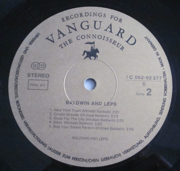 Baldwin And Leps : Baldwin And Leps (LP, Album, Sin)