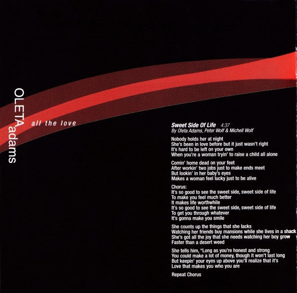 Oleta Adams : All The Love (CD, Album)