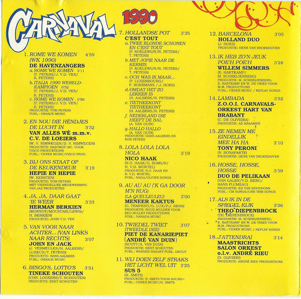 Various : Carnaval 1990 (CD, Comp)