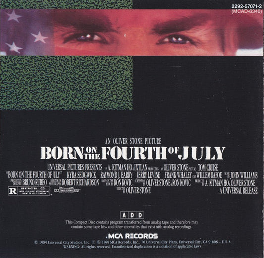 John Williams (4), Various : Born On The Fourth Of July - Motion Picture Soundtrack Album (CD, Album)