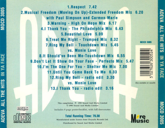 Adeva : All The Hits - In Ya Face (CD, Comp)