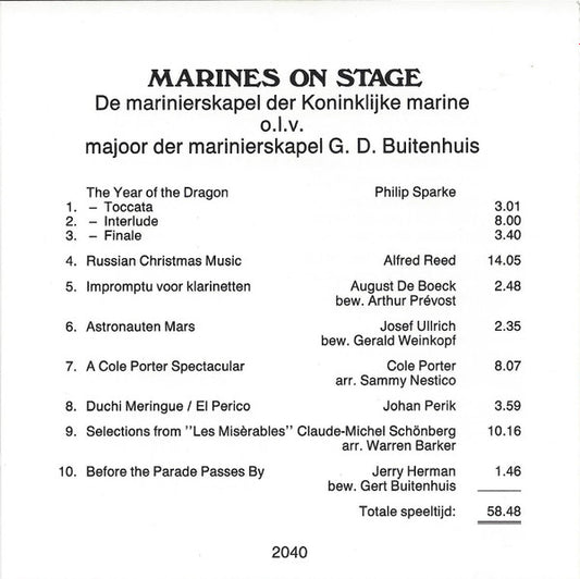 De Marinierskapel der Koninklijke Marine : Marines On Stage (CD)