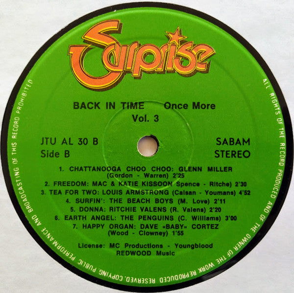 Various : Back In Time Once More... Vol 3 (LP, Comp)