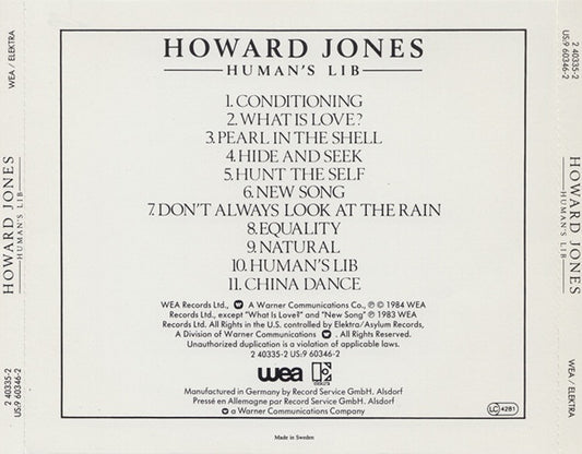 Howard Jones : Human's Lib (CD, Album)