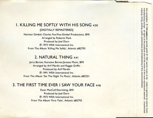 Roberta Flack : Killing Me Softly With His Song (CD, Maxi)