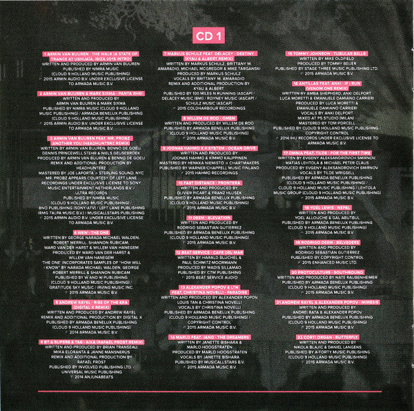 Armin van Buuren : A State Of Trance At Ushuaïa, Ibiza 2015 (2xCD, Mixed)