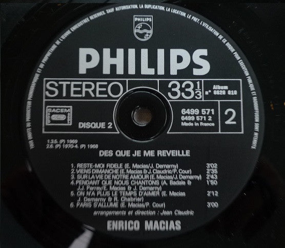 Enrico Macias : Dès Que Je Me Réveille (2xLP, Comp, Gat)
