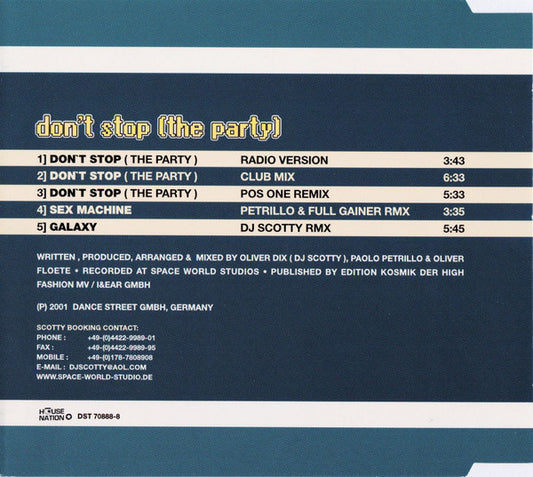 Scotty : Don't Stop (The Party) (CD, Maxi)