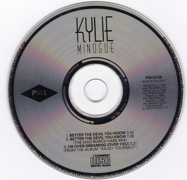 Kylie Minogue : Better The Devil You Know (CD, Single)