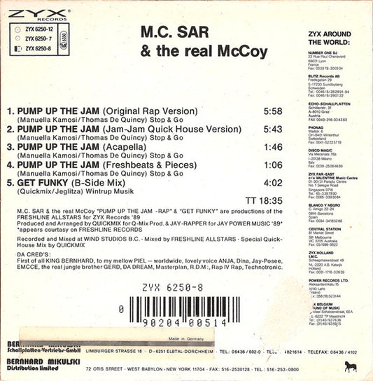 Real McCoy : Pump Up The Jam - Rap (CD, Maxi, Car)