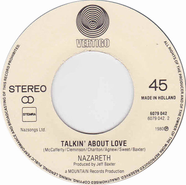 Nazareth (2) : Holiday / Talkin' About Love (7")