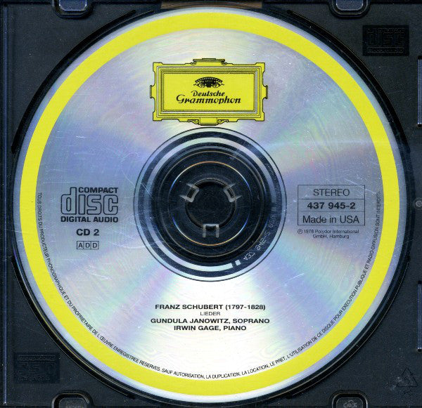 Franz Schubert - Gundula Janowitz, Irwin Gage : Lieder (2xCD, Comp, RM)