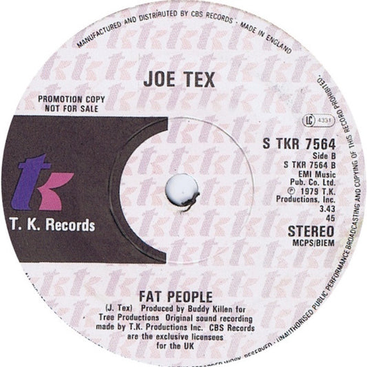 Joe Tex : Discomonia (7", Single, Promo)