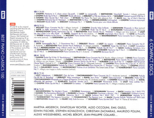 Various : Best Piano Classics 100 (6xCD, Comp, RM, RP)