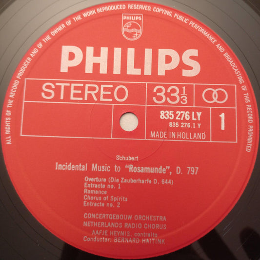 Franz Schubert, Bernard Haitink, Concertgebouworkest, Aafje Heynis, Groot Omroepkoor = Groot Omroepkoor : Rosamunde (LP)