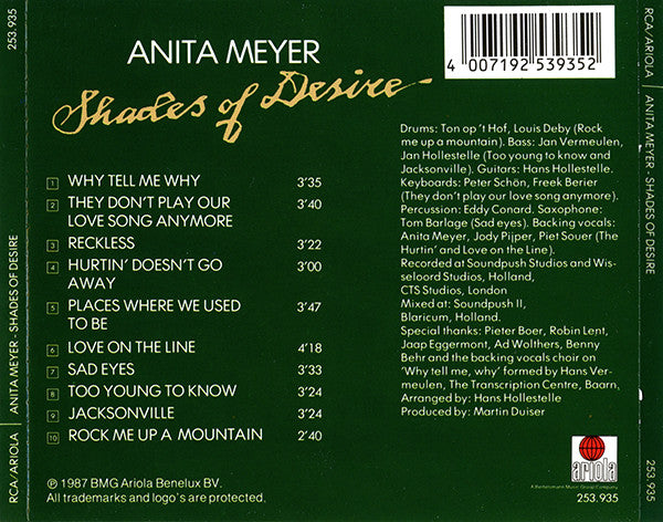 Anita Meyer : Shades Of Desire (CD, Album)