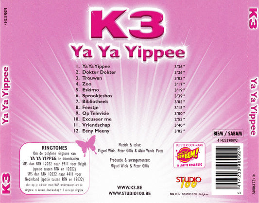 K3 : Ya Ya Yippee (CD, Album)