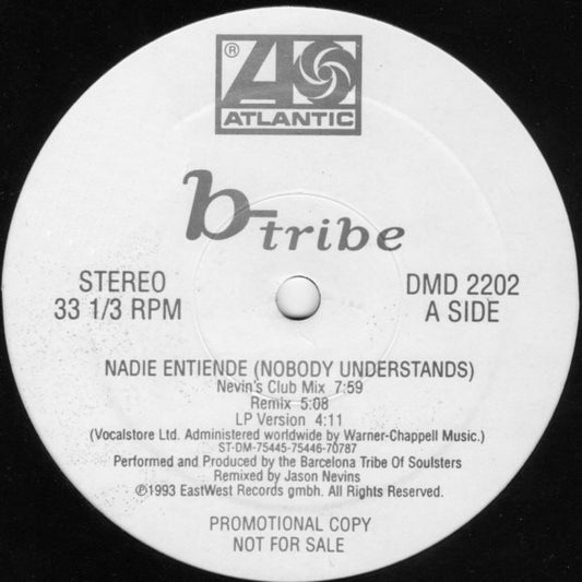 B-Tribe : Nadie Entiende (Nobody Understands) (12", Promo)