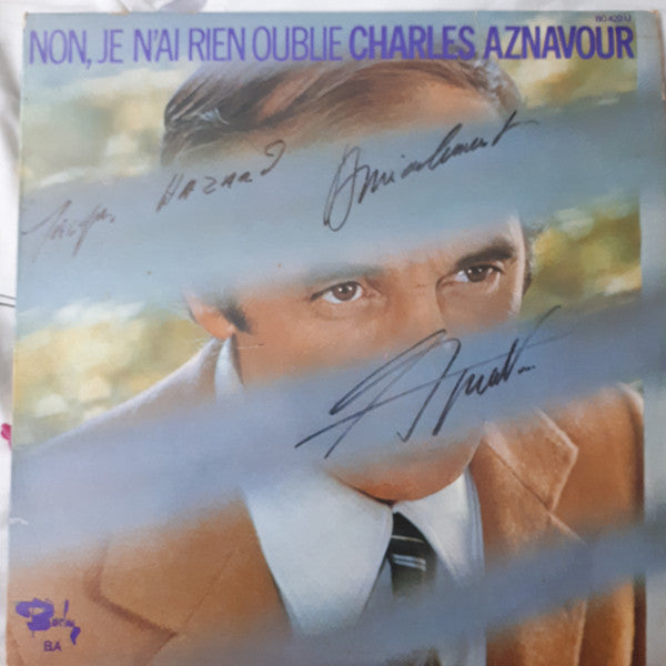 Charles Aznavour : Non, Je N'ai Rien Oublié (LP, Album, Mono)