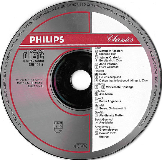 Johann Sebastian Bach / Georg Friedrich Händel / Johannes Brahms – Aafje Heynis : Bach • Händel • Brahms (CD, Comp)