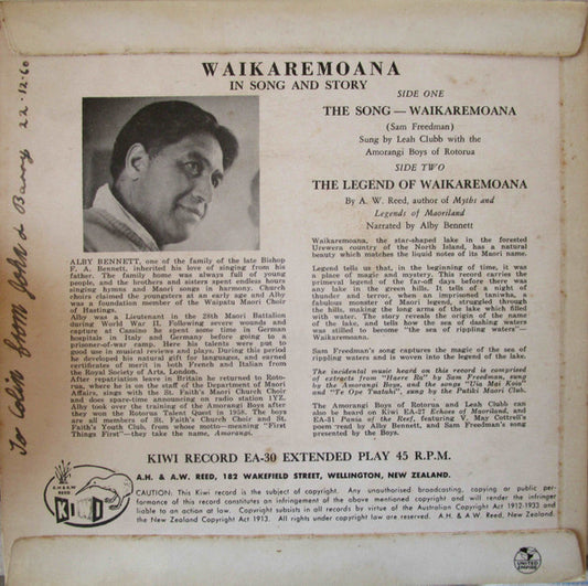 Various : Waikaremoana In Song And Story (7", EP, Mono)