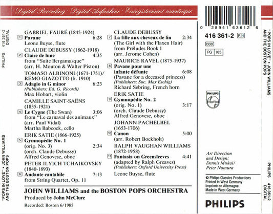 John Williams (4) & Boston Pops Orchestra : Pops In Love (CD, Album)