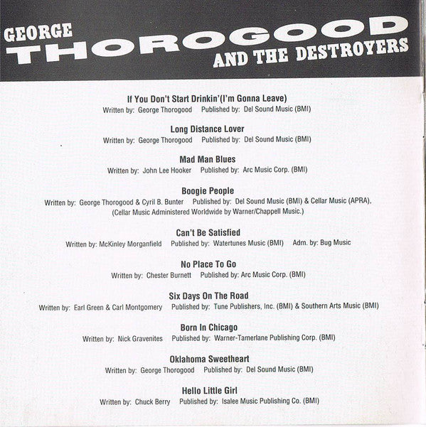 George Thorogood & The Destroyers : Boogie People (CD, Album)