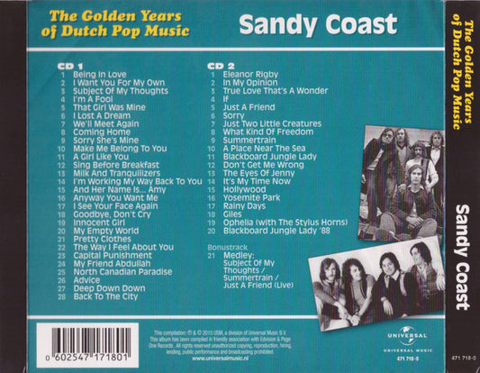 Sandy Coast : The Golden Years Of Dutch Pop Music (A&B Sides And More) (2xCD, Comp)