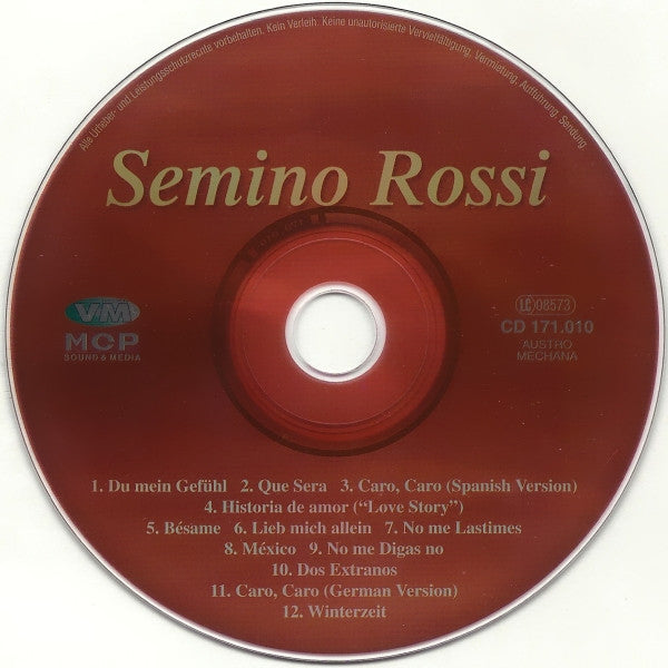 Semino Rossi : Du Mein Gefühl (CD)