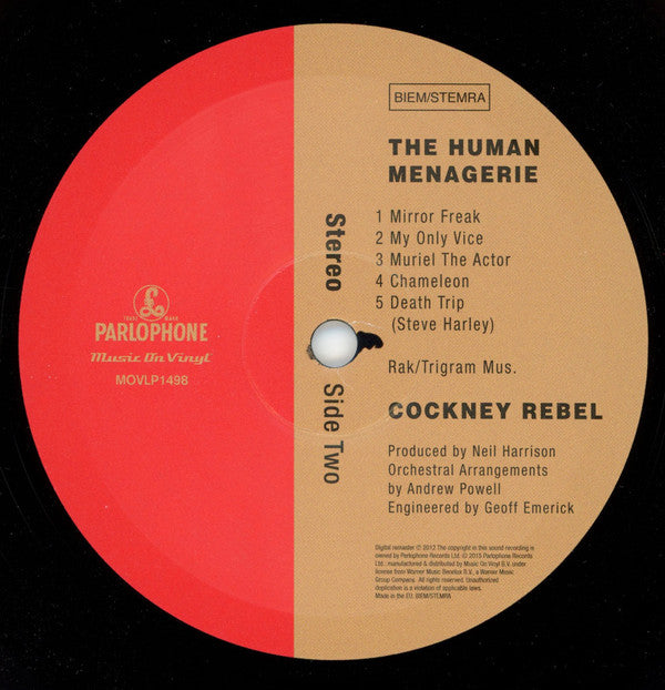 Cockney Rebel : The Human Menagerie (LP, Album, RE)