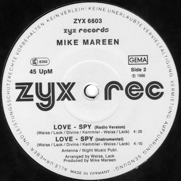 Mike Mareen : Love-Spy (12", Single)