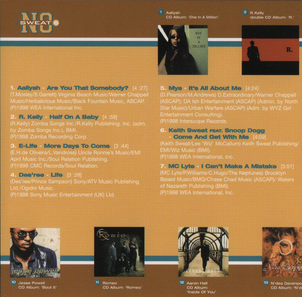 Various : No Sweat 6 (The Coolest R&B) (CD, Comp)