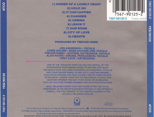 Yes : 90125 (CD, Album, RE)