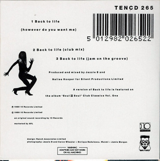Soul II Soul Featuring Caron Wheeler : Back To Life (However Do You Want Me) (CD, Mini, Single, RE)