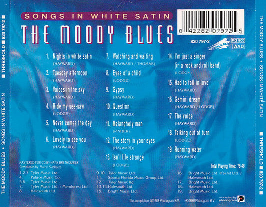 The Moody Blues : Songs In White Satin (CD, Comp)