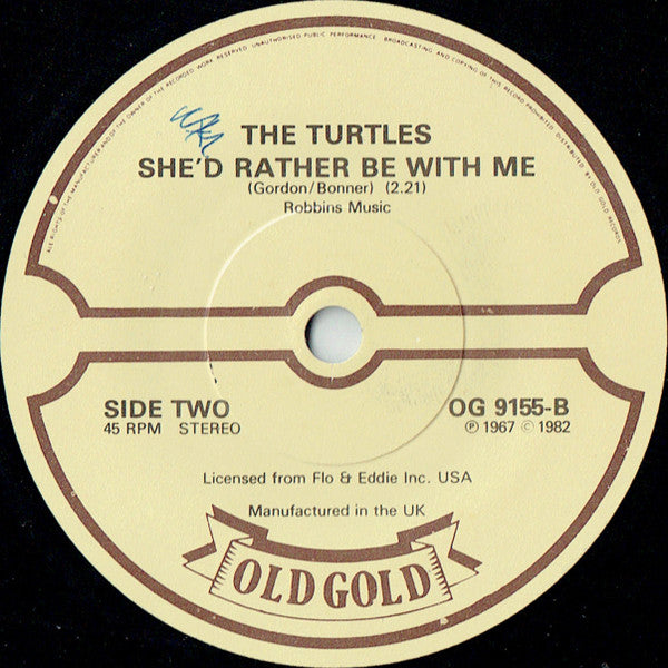 The Turtles : Elenore / She'd Rather Be With Me (7", Single)